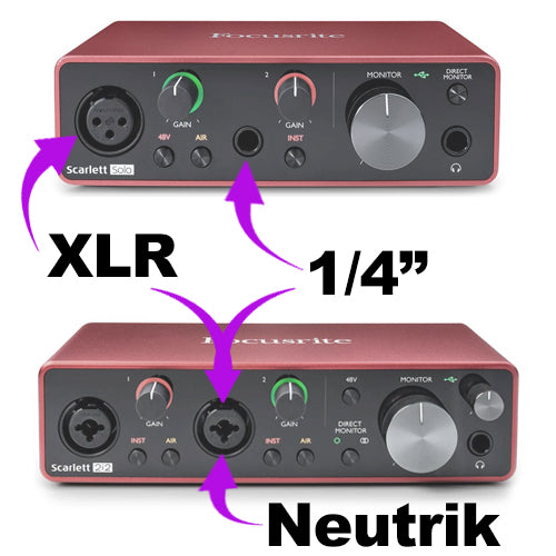 3) XLR and Neutrik